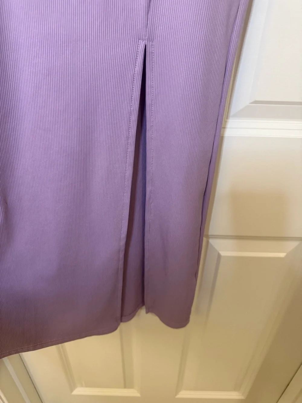 Lavender Bodycon Midi Dress Slit Minimal Chic Slip Dress S - Picture 10 of 11